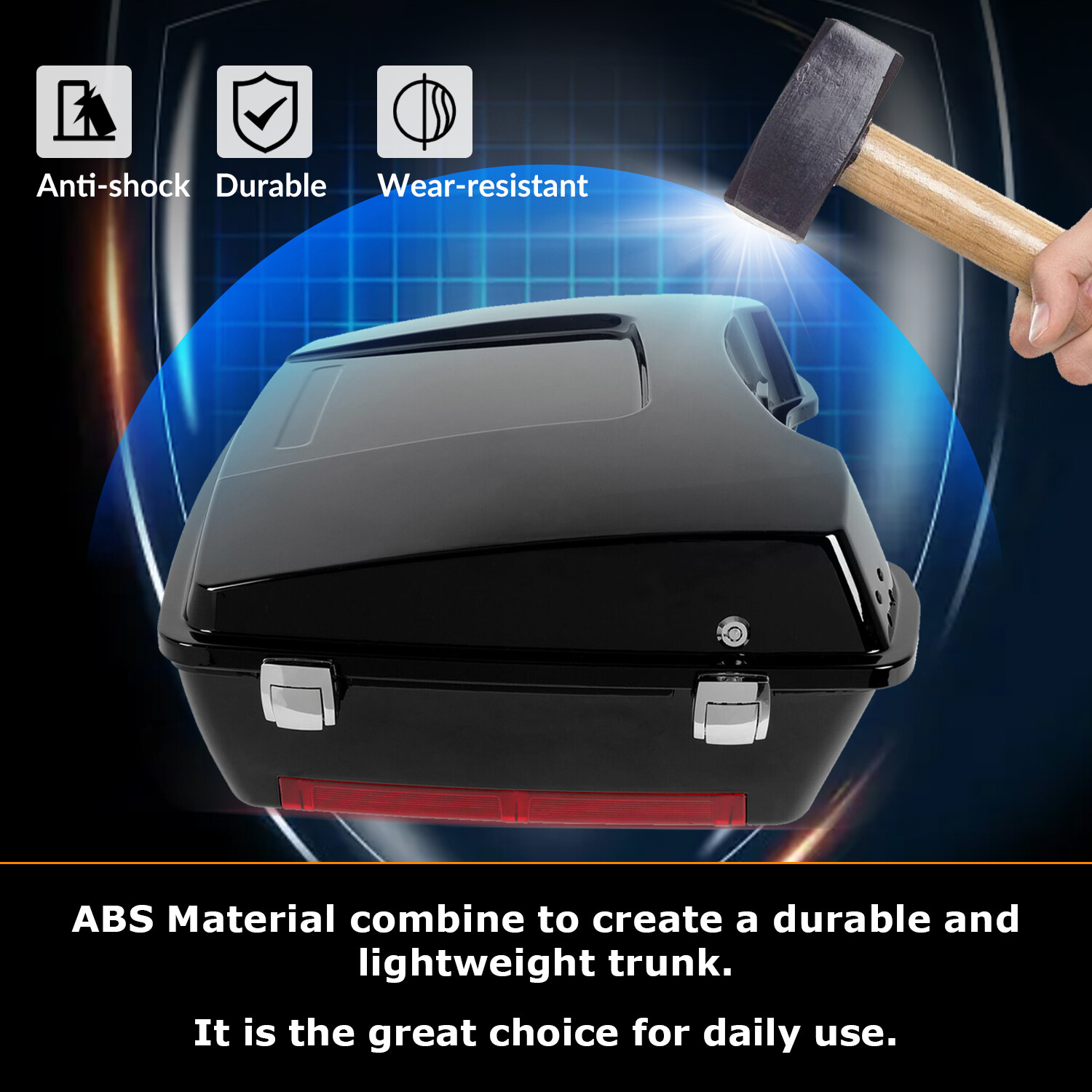 Chopped Luggage Trunk For 1997-2013 Harley Davidson Touring Street Electra Glide