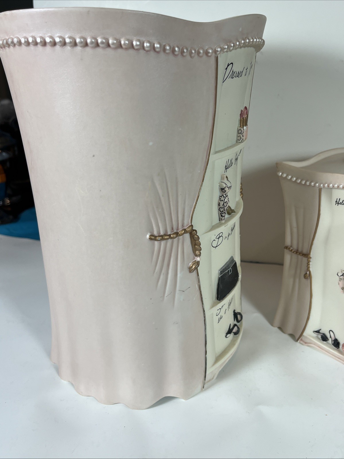 Vintage Accessories Dress To Thrill BedBath&Beyond Rare Tissue Box & Trash Can