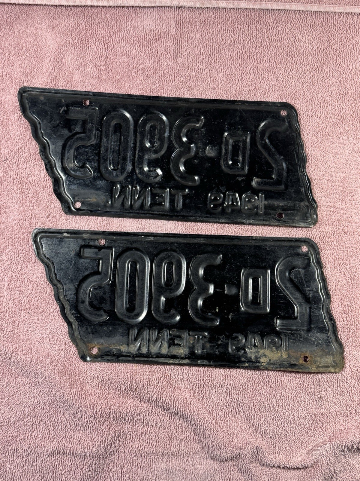 1949 tennessee license plate Matched Pair