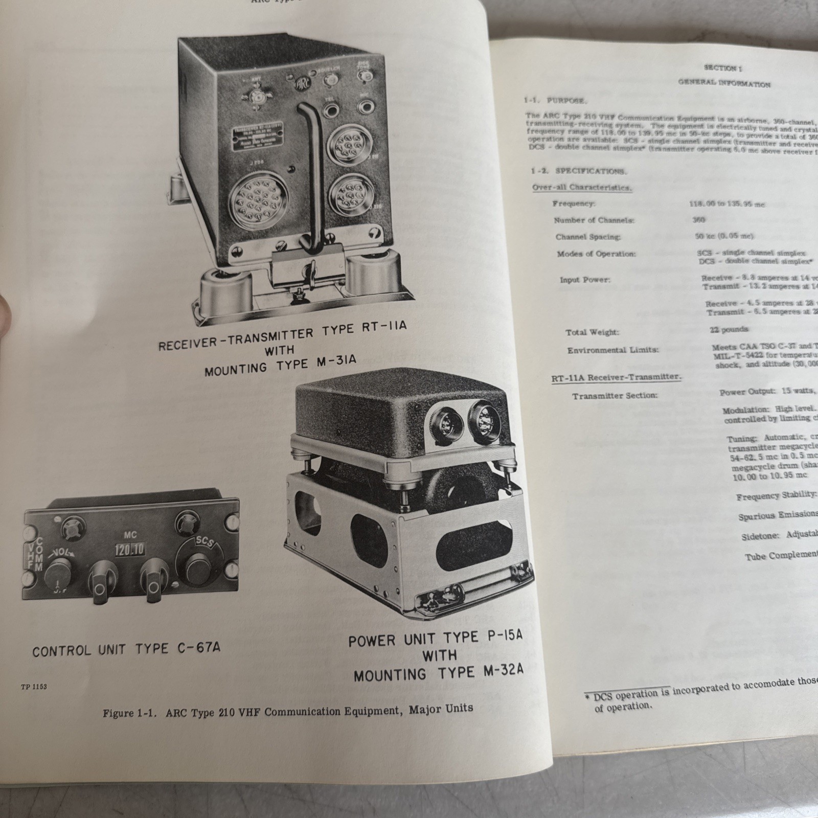 Aircraft Radio Corp. Pre Instruc. for ARC Type 210 VHF Com. Equipment 1958