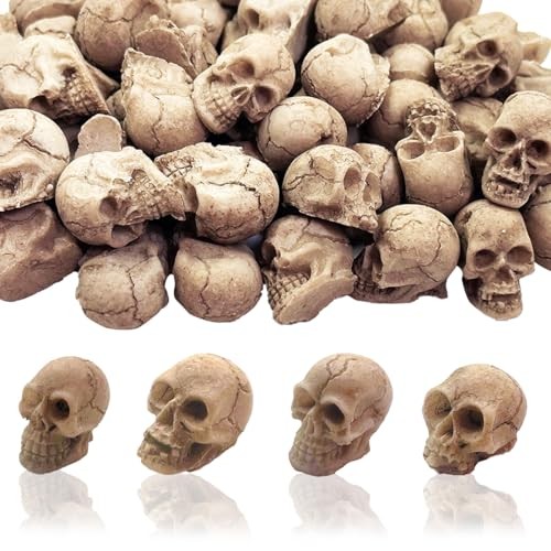 Halloween Mini Skull Figurine 20pcs Halloween Mini Skull Heads 4skull