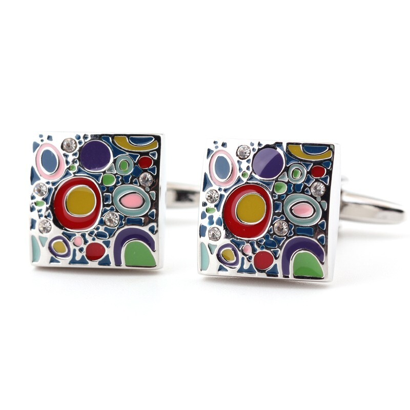 Classic Fashion Men Cufflinks 1 Pair of Shirt Suit Cuff Links Jewelry Rhinestone