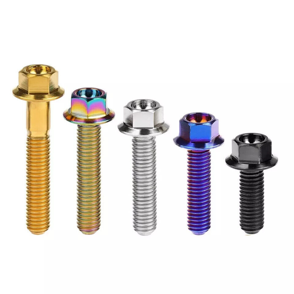 Titanium Bolt M6 Flange Hex Screw 10 15 20 25 30 35 40 45 50 55 60 70 80 90 100