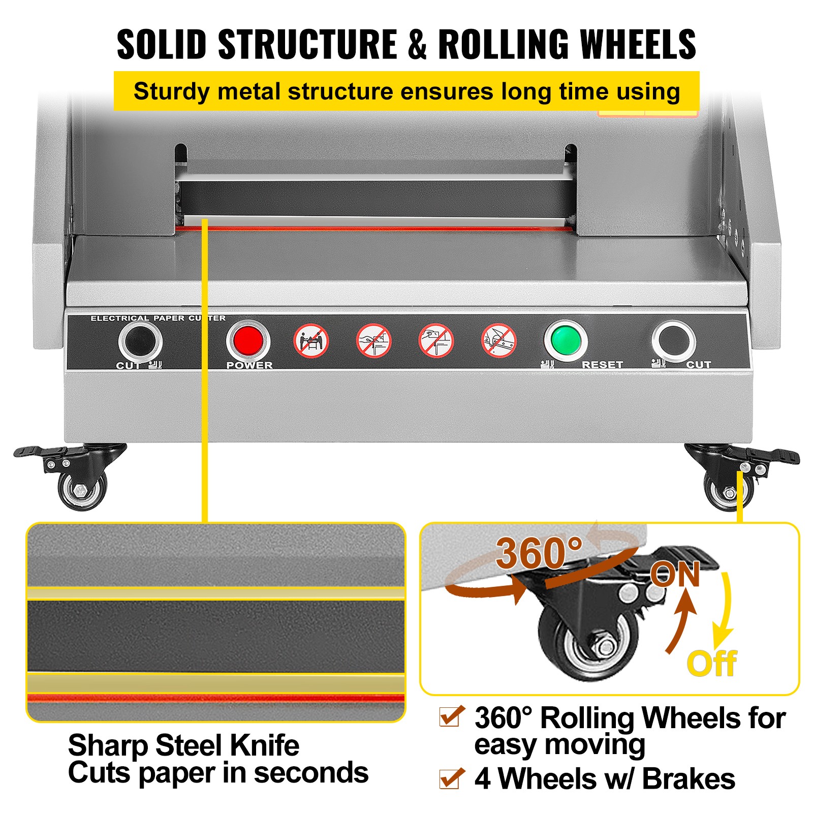 Uimoso Electric Paper Cutter 13" Width 1.57" Thickness Desktop Cutting Paper