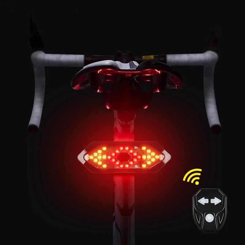 Wireless Bike Turn Signal Tail Light with Remote Control- USB Rechargeable LED