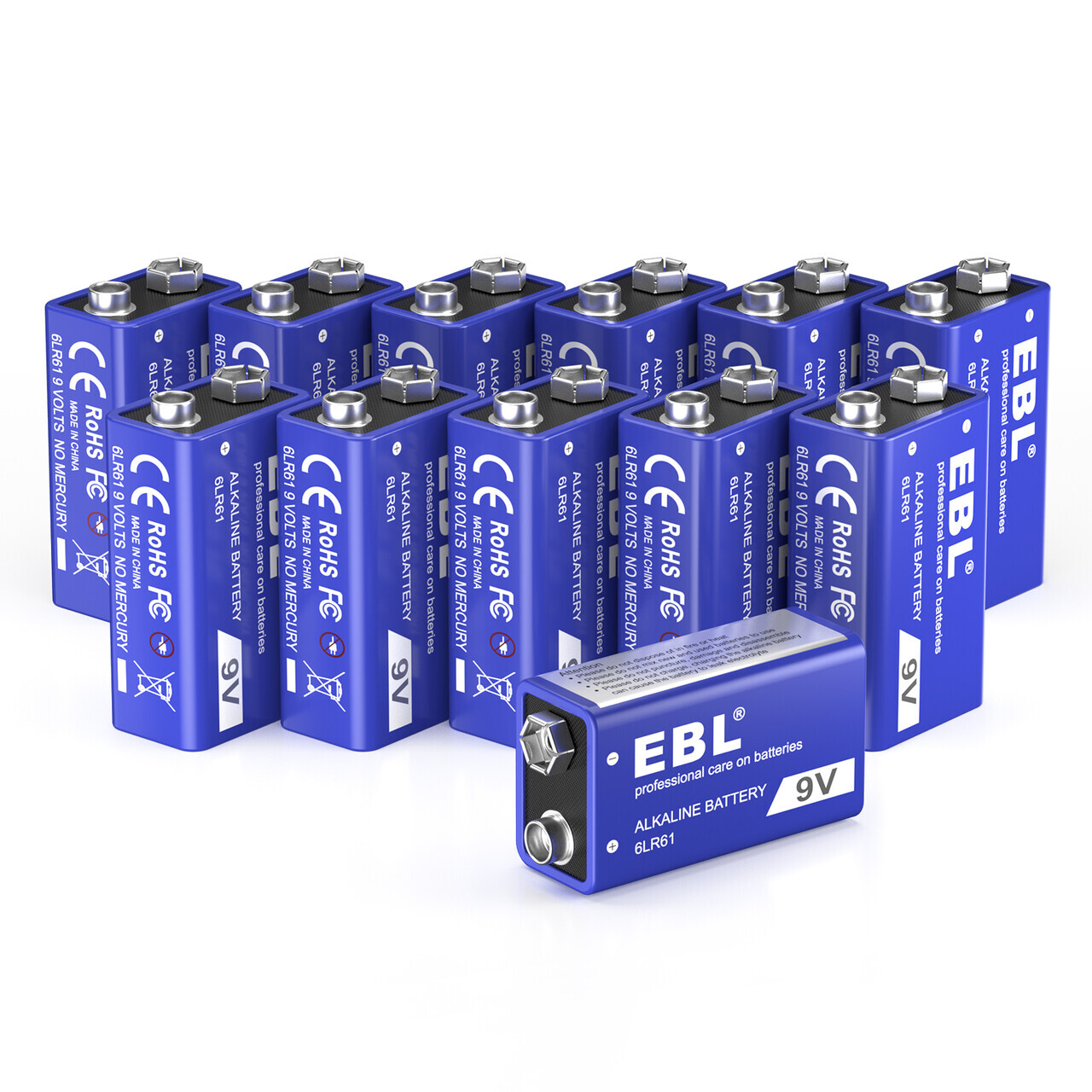 EBL 9V Alkaline Battery 6LR61 Batteries 9 Volt Ultra Long Lasting Leak Proof Lot