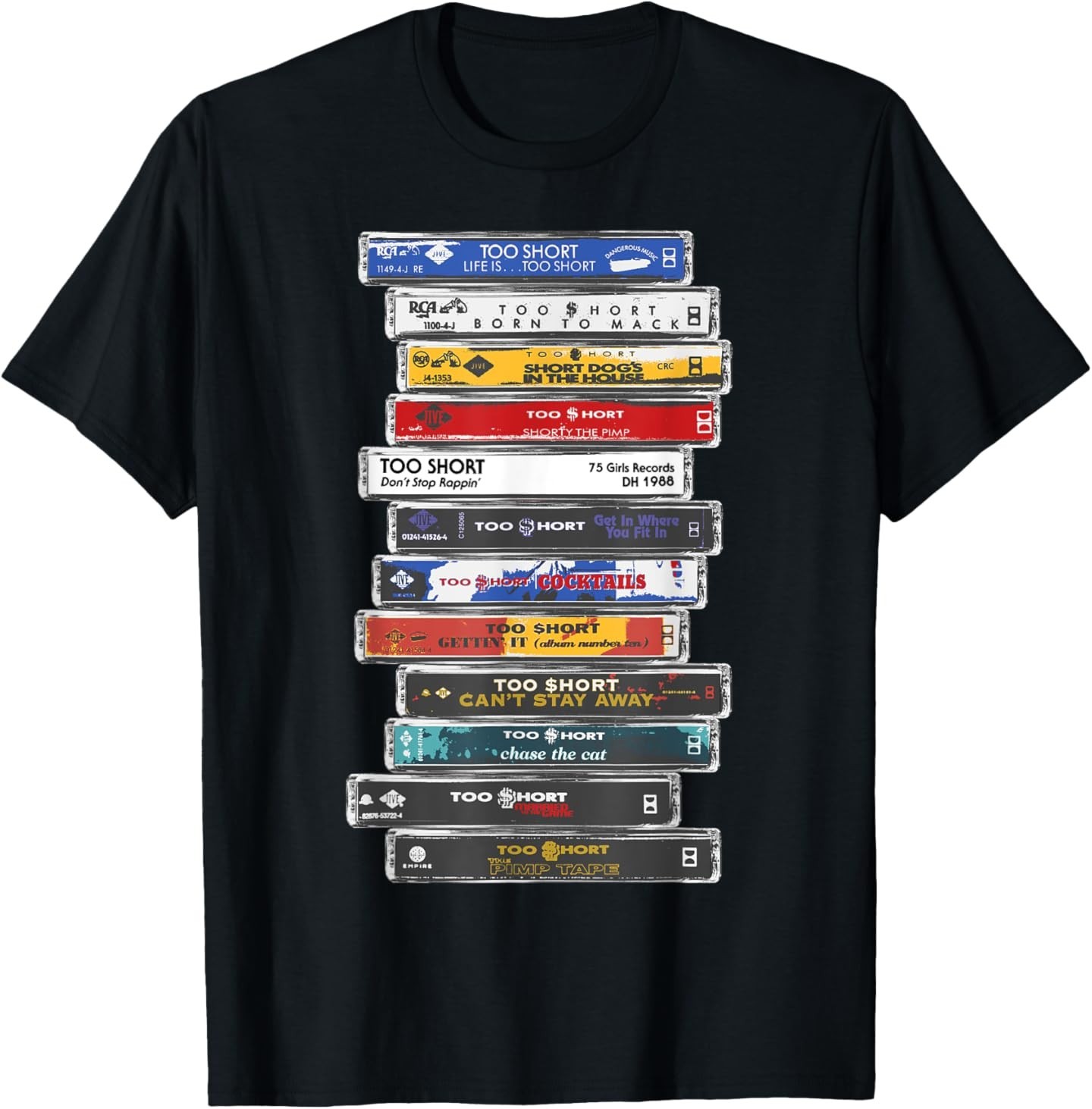 Too Short - Cassette Stack T-Shirt