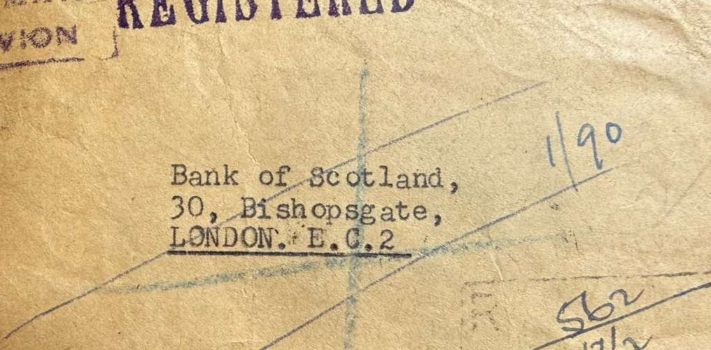 Burma Registered Airmail Cover Rangoon to London Bank Scotland 1950s