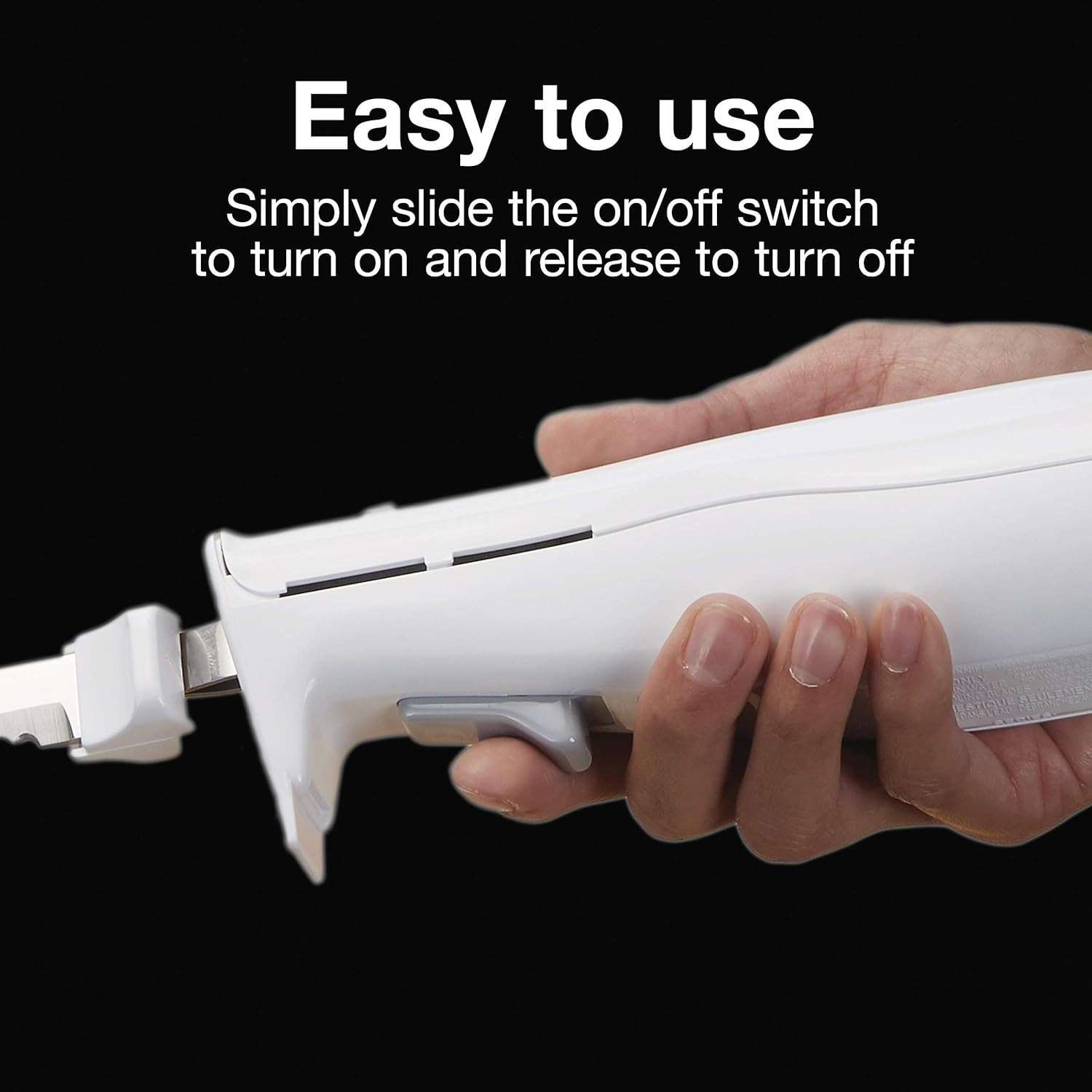 Electric Carving Knife for Meats & Bread, Lightweight, White