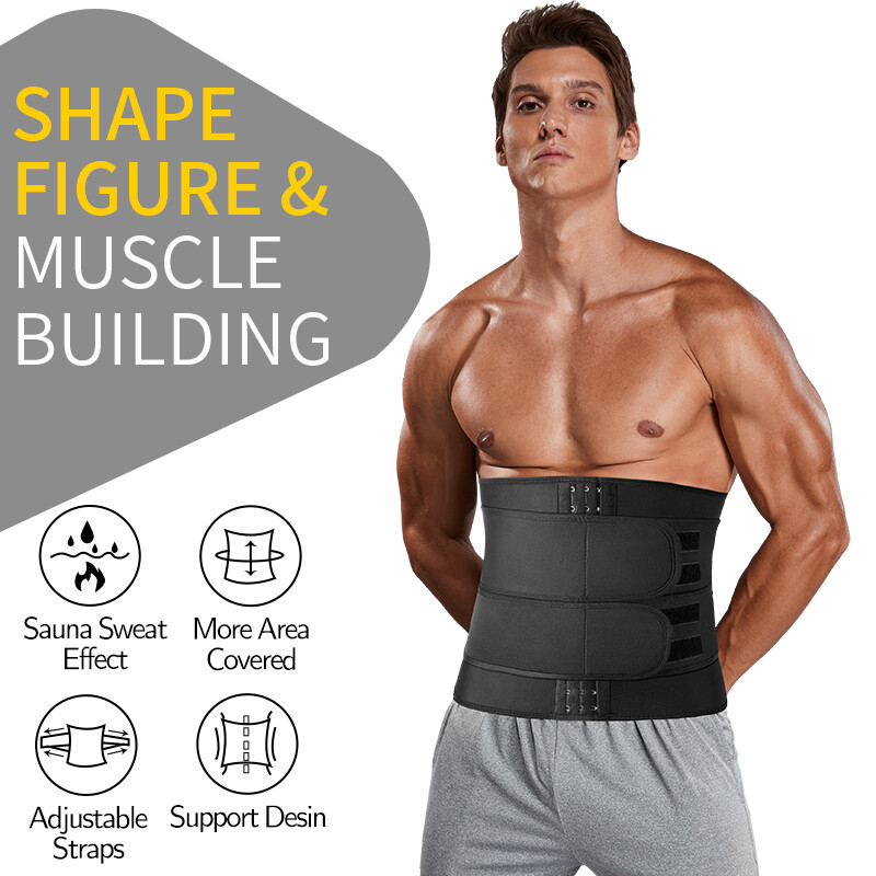 Men's Fat Burner Waist Trainer Cincher Sauna Sweat Belt Body Shaper Workout