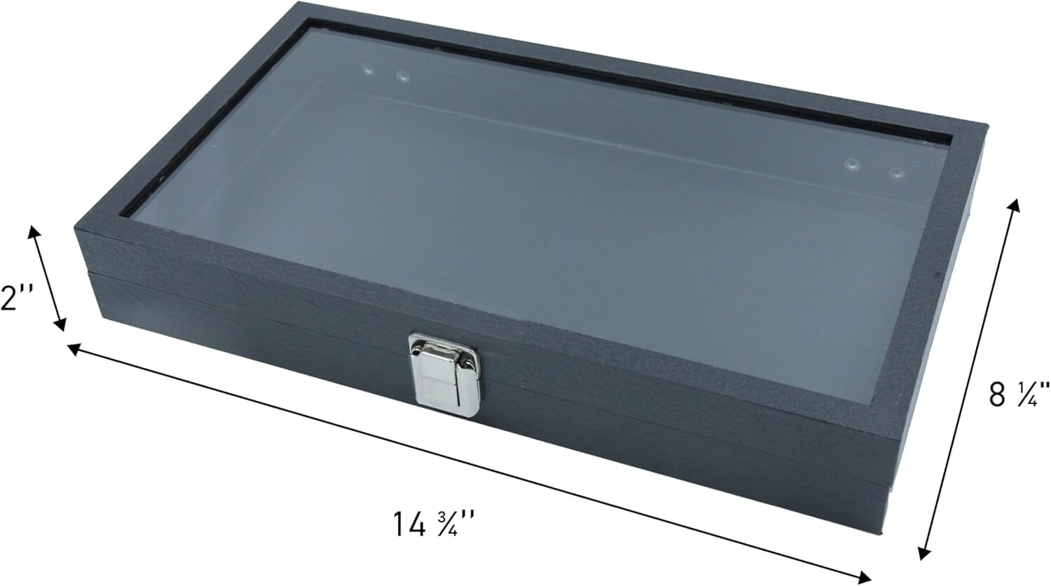 Set of 2 Glass Top Display Cases Jewelry Organizer Multi-Purpose Rings Bracelets