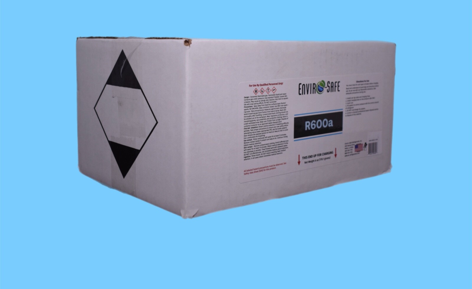 Enviro-Safe R600a Refrigerant | Inverted Piercing | 6 oz | 1 Can + Brass Gauge