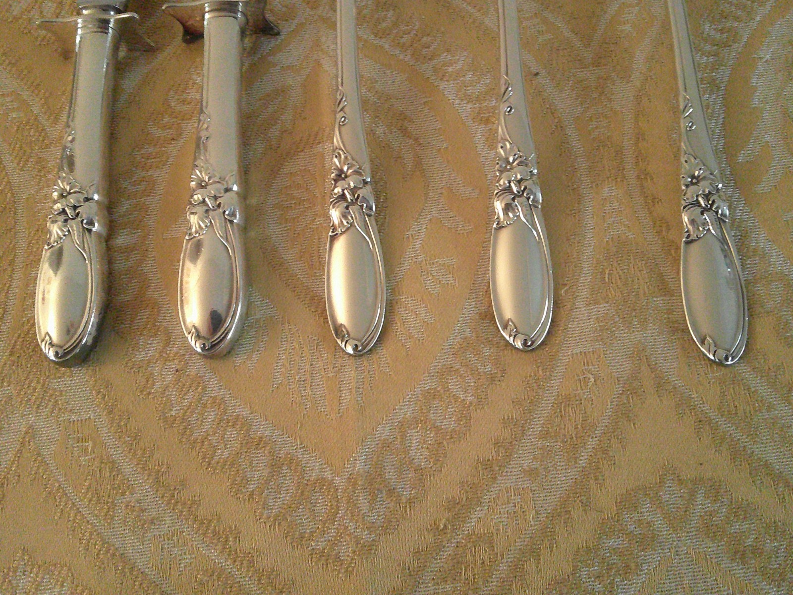 White Orchid Community Carving Knife Fork Set Serving Spoons and Meat Fork
