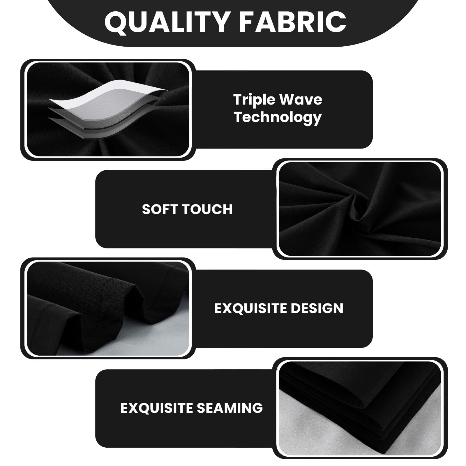 Pair of Blackout Curtains Eyelet Ring Top Ready Made Thick Thermal Curtain Set