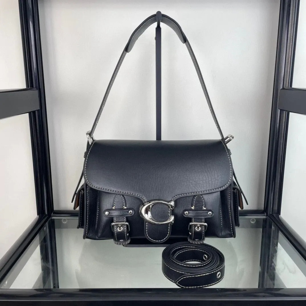 COACH CT721 Black Cargo Soft Tabby Shoulder Bag Crossbody bag Out rp655