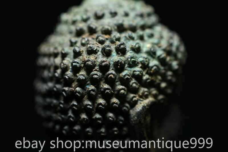 2.4" Old Chinese Bronze Ware Tang Dynasty Shakyamuni Buddha Head Statue