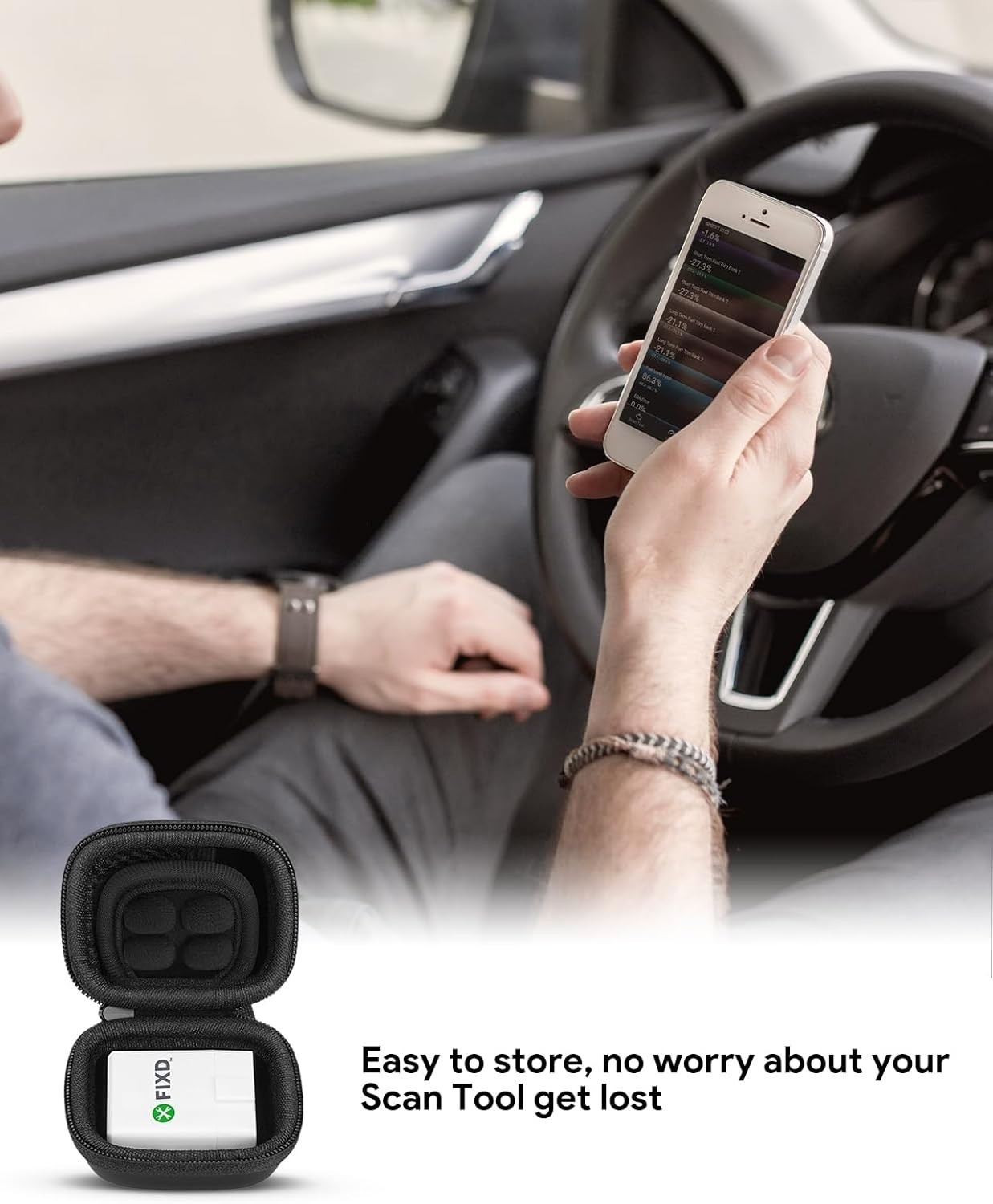 Fixd Obd2 Bluetooth Car Diagnostic Tool Auto Health Monitor Device Case Only