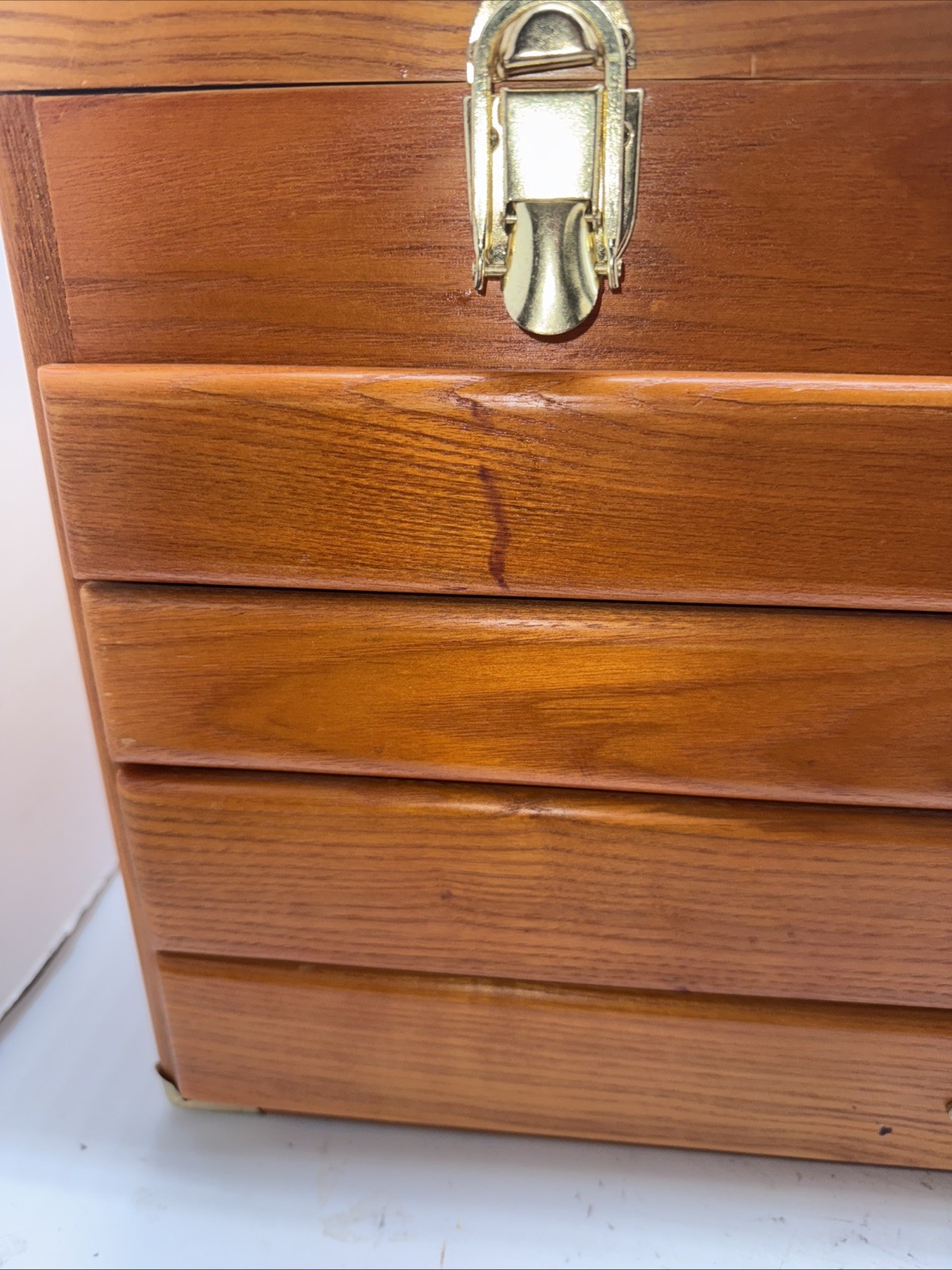 VINTAGE SISCO OAK HARDWOOD UTILITY CHEST JEWELERS COLLECTORS MACHINISTS