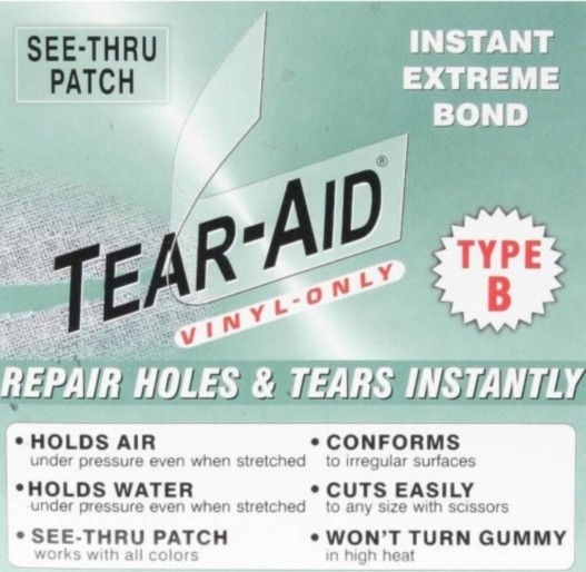 TEAR-AID PATCH 3" x 6" AIR MATTRESS & WATERBED REPAIR & MORE Type B *SHIPS FREE*