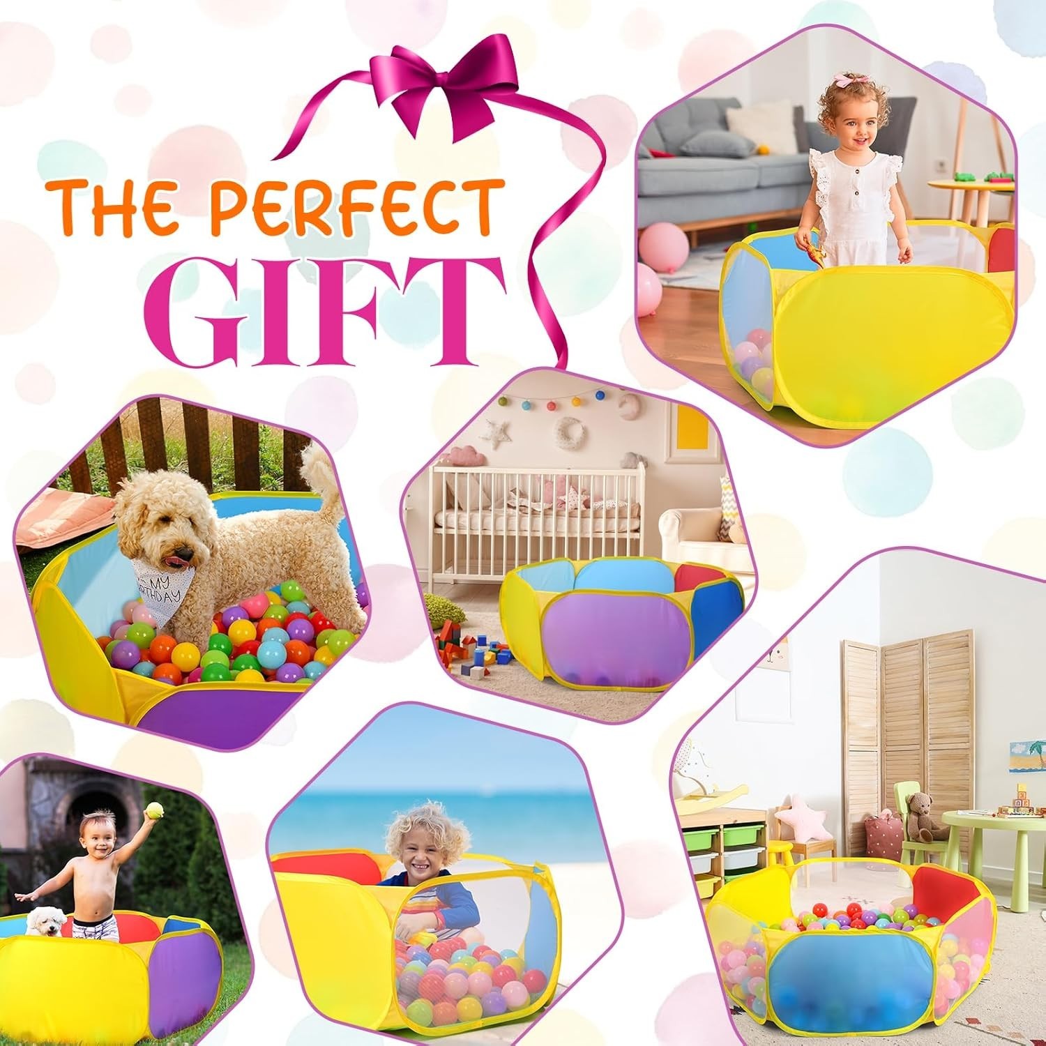 Creative Play Zone: Extra Large Multicolor Toddler Ball Pit with Storage Bag