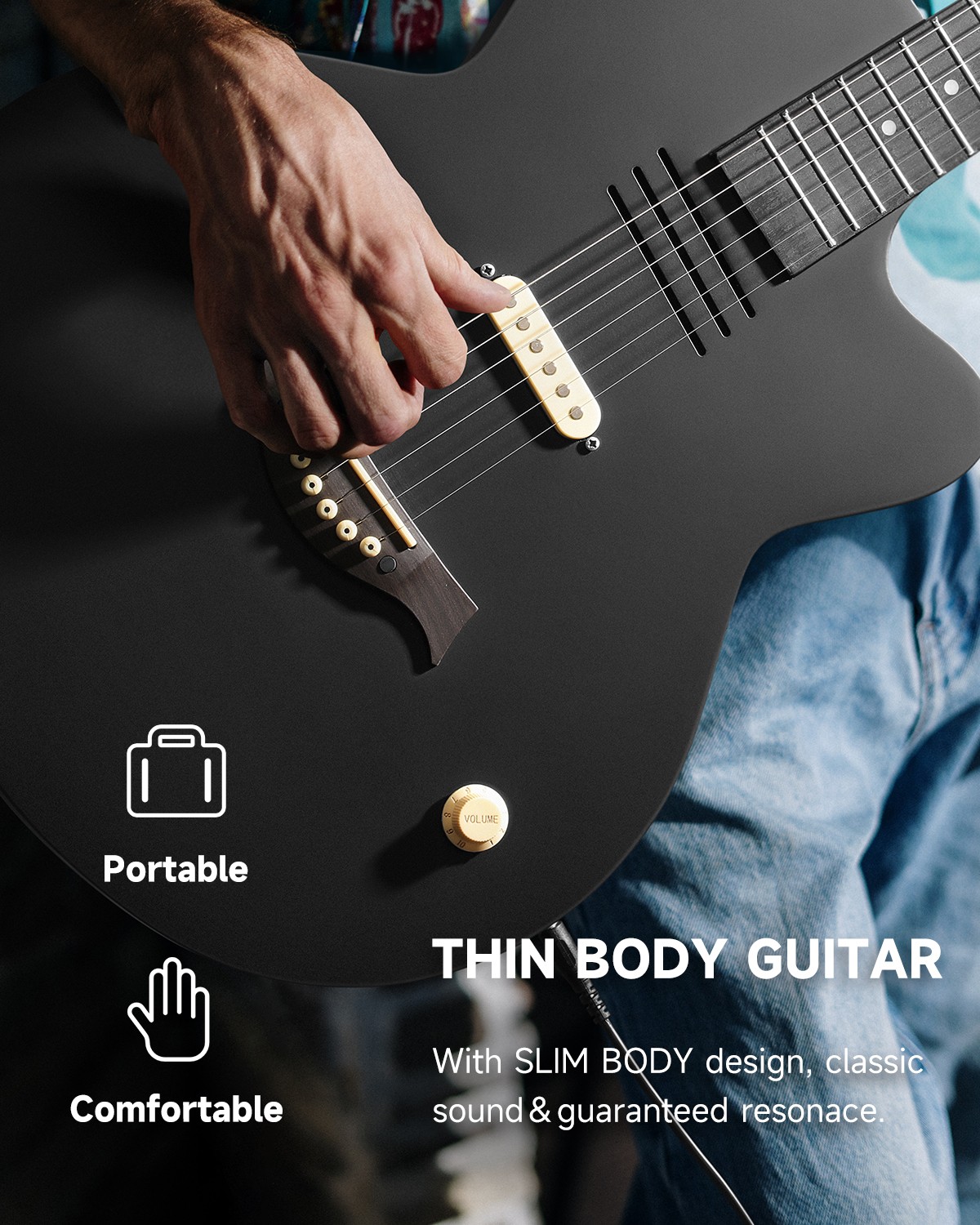 Moukey BCC-100 Acoustic Electric Guitar S Pickup Volume Knob + Gig Bag Xmas Gift