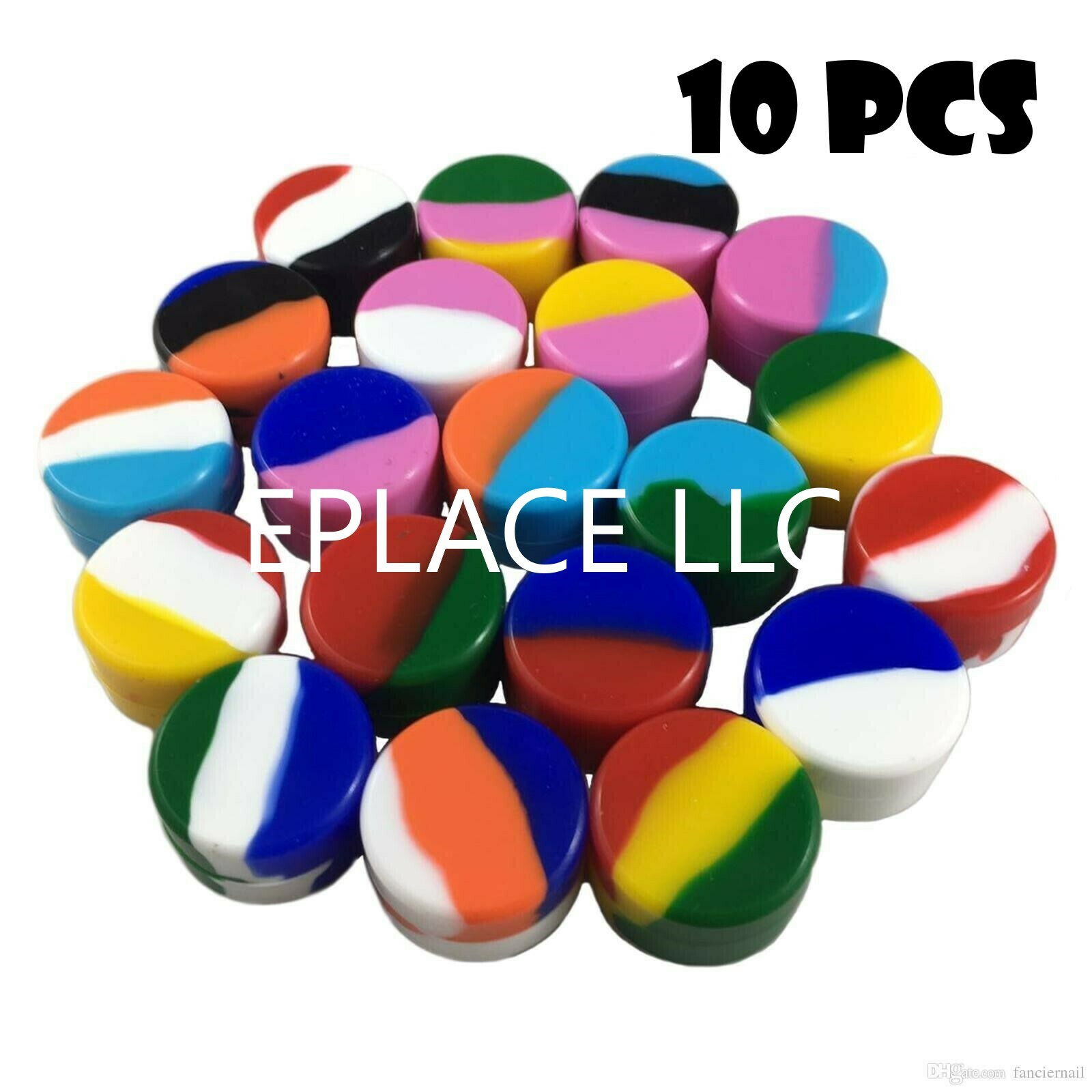 5ml Silicone Container Mixed Color Case 10pcs Food Storage Non-Stick Round Jar
