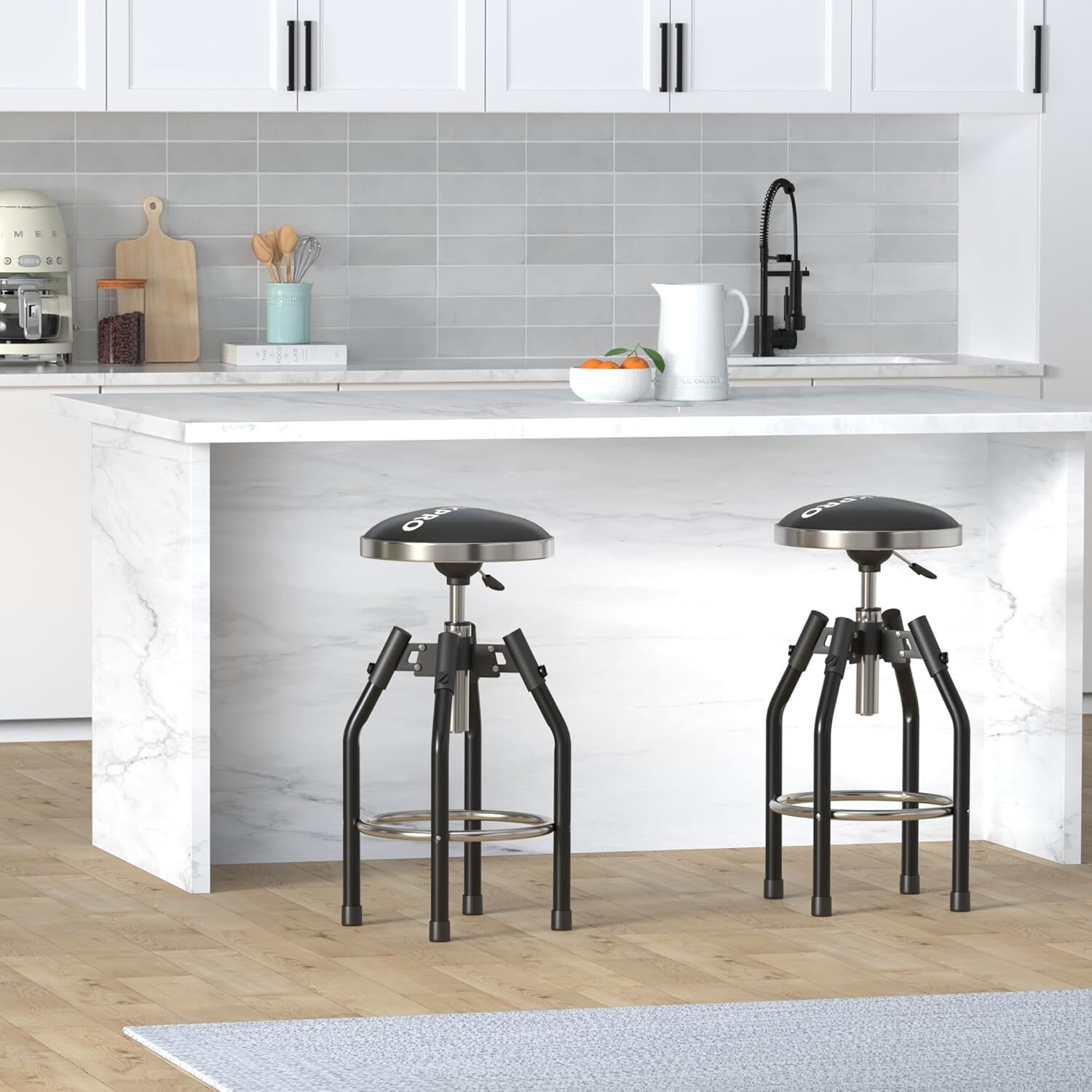 WORKPRO Heavy Duty Adjustable Hydraulic Shop Stool Garage Bar Stool 29in-33.86in