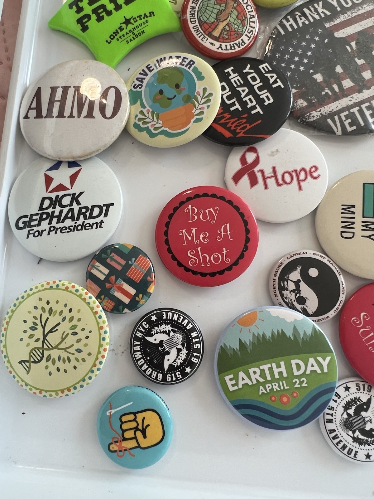 Lot 70+ Vintage Pinback Buttons Political Advertisement Pop Culture Assorted Mix