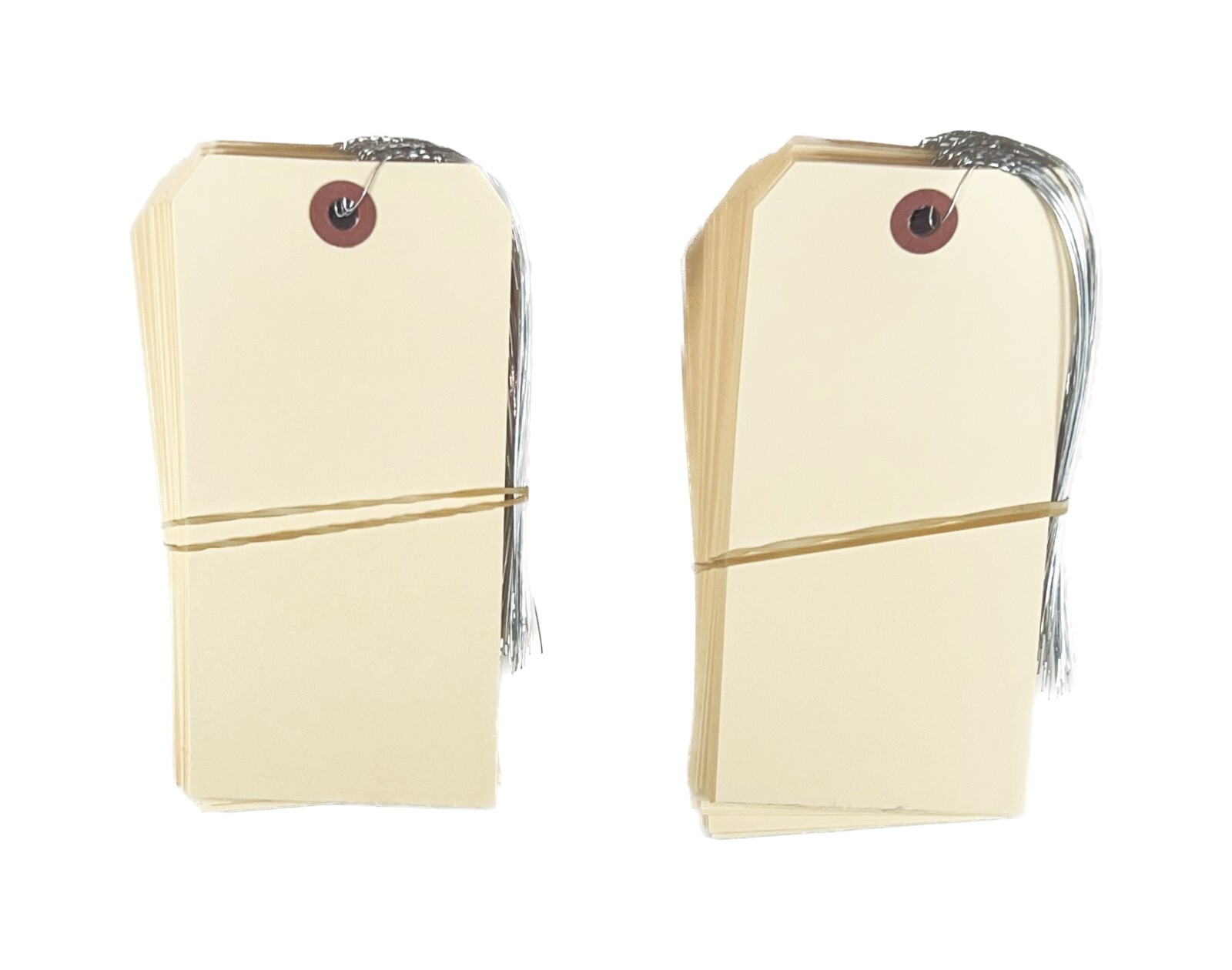 100 pcs 5 3/4" x 2 7/8" Size 7 Manila Large Pre-Wired Parts Price Tags with Wire