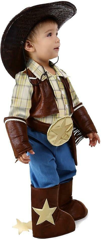 4pc Nutty Squirrel Western Cowboy & HAT Halloween Costume Child S 4-6
