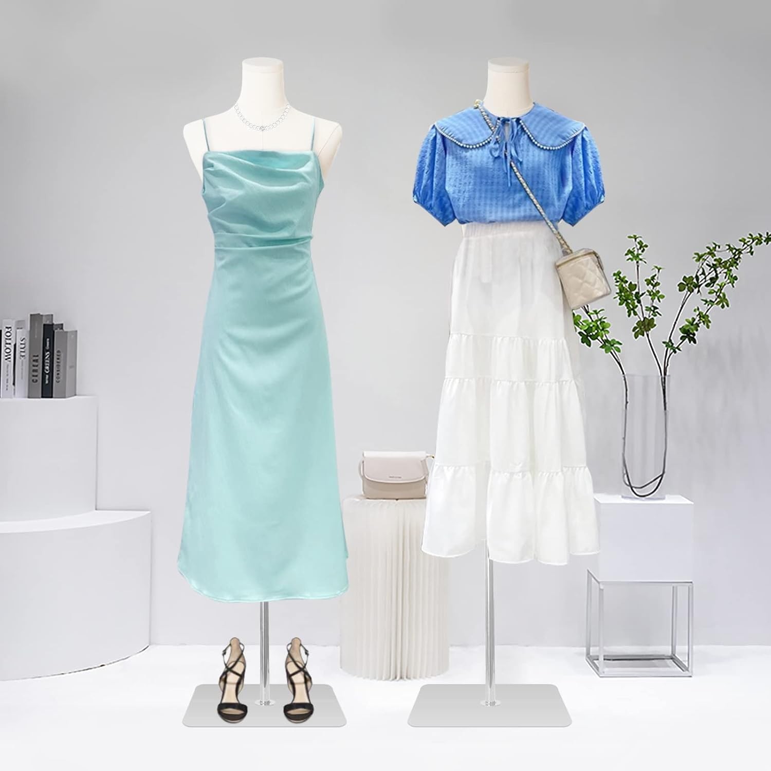 Female Mannequin Torso, Adjustable Dress Form 50"-70" with Metal Base