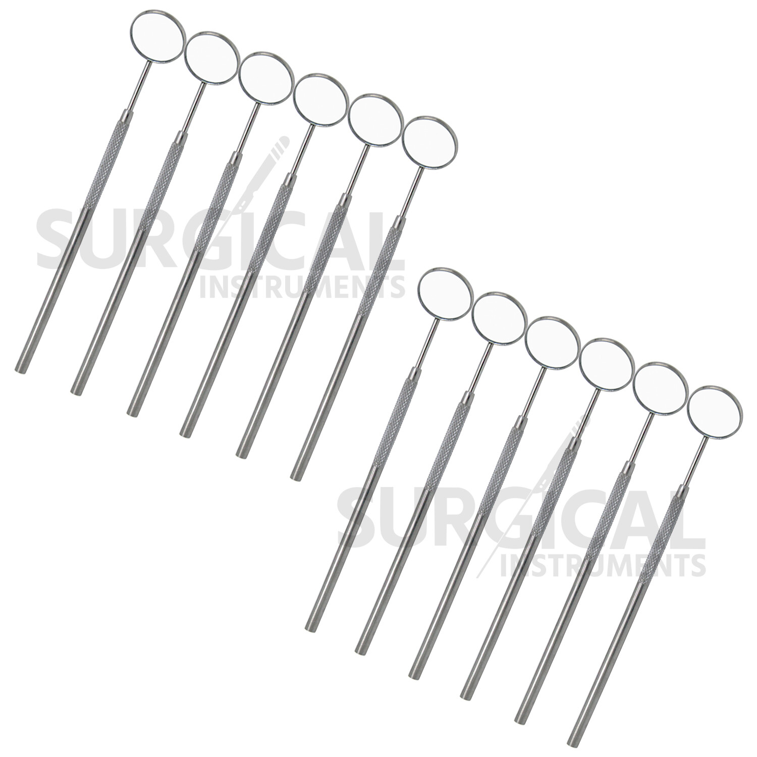 12 pcs Dental Mouth Mirror #5 w/Handle Dental Instrument