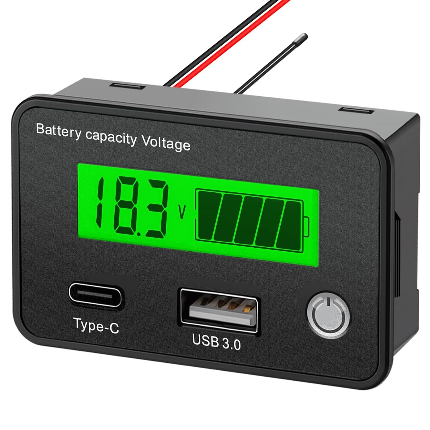 12v 24v 36v 48v 72v Battery Monitor,Car Golf cart Battery Indicator Meter