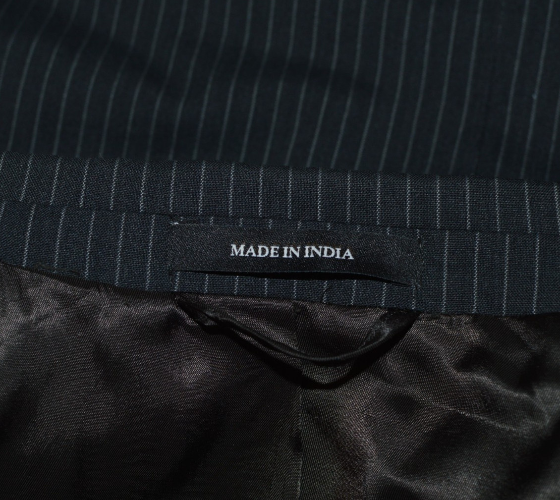 (2Pc Suit 46L 46 Long L) LAUREN RALPH LAUREN black Striped Slim Fit Suit 38x31