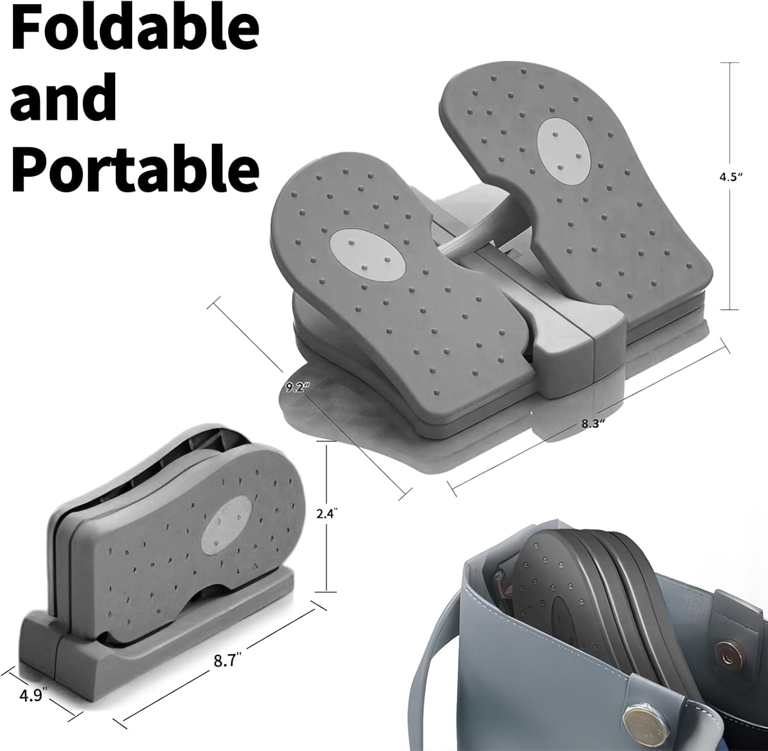 Mini Foldable Leg Exerciser Portable Foot Pedal Exercise Machine Under Desk S...