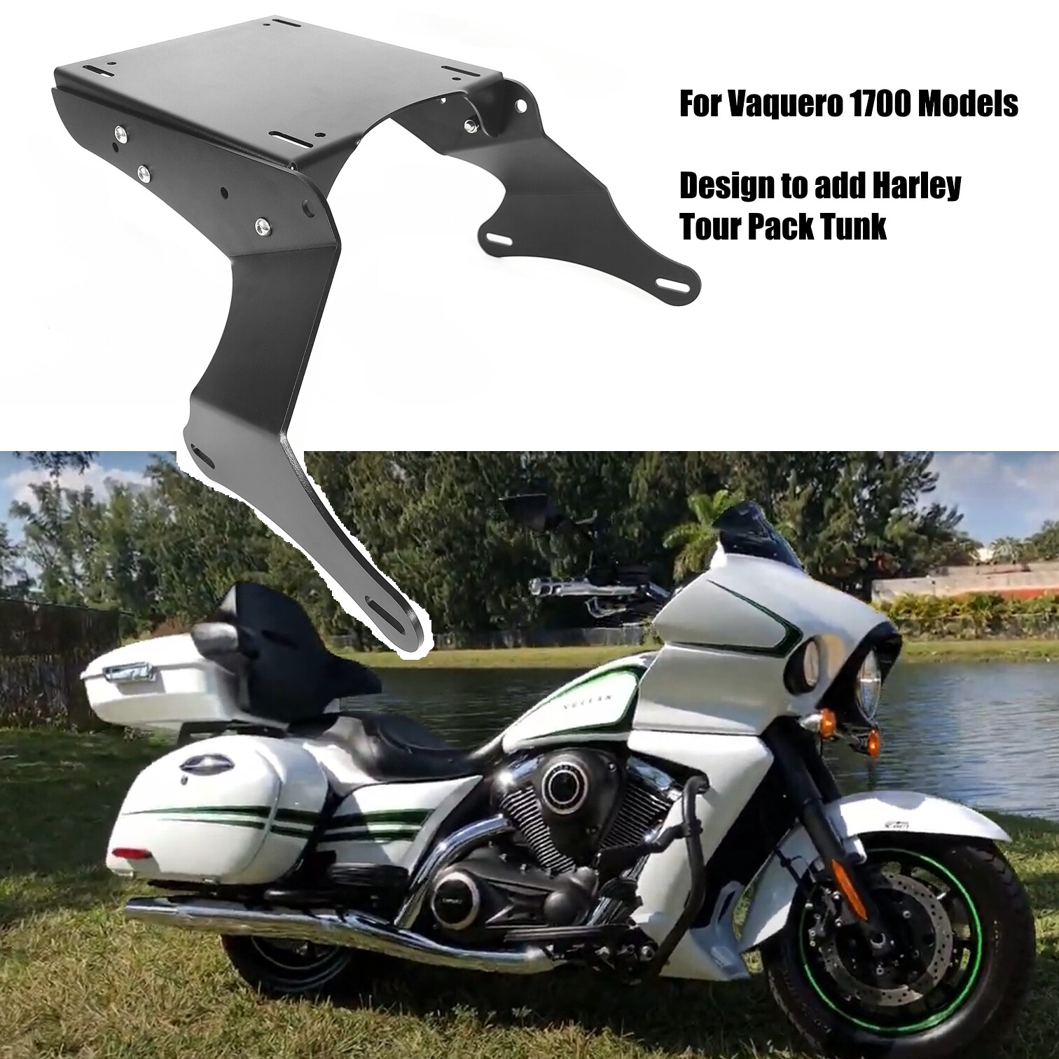 Razor Tour Pack Pak Pad & Trunk Luggage Rack for Kawasaki Vulcan 1700 Vaquero