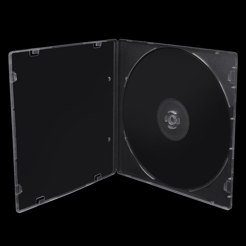 50-400 Pack Slim Clear CD Cases Plastic Single DVD Disc Storage Cover Clear Tray