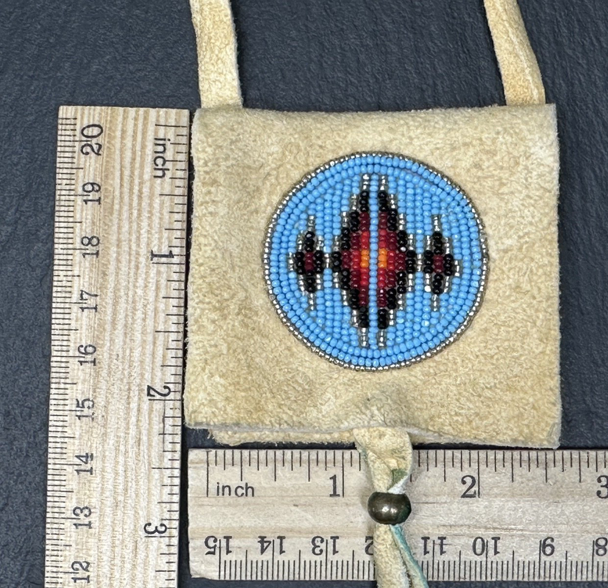 VERY RARE 2003 SACAJAWEA 1.5" MACO BRONZE PEACE MEDAL & MONTANA SUEDE POUCH M871