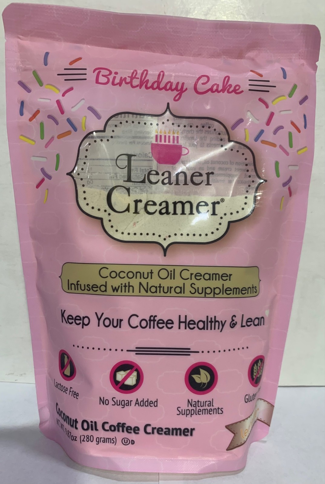 Leaner Creamer Birthday Cake Coconut Oil Coffee Creamer Lactose Free Non-Dairy
