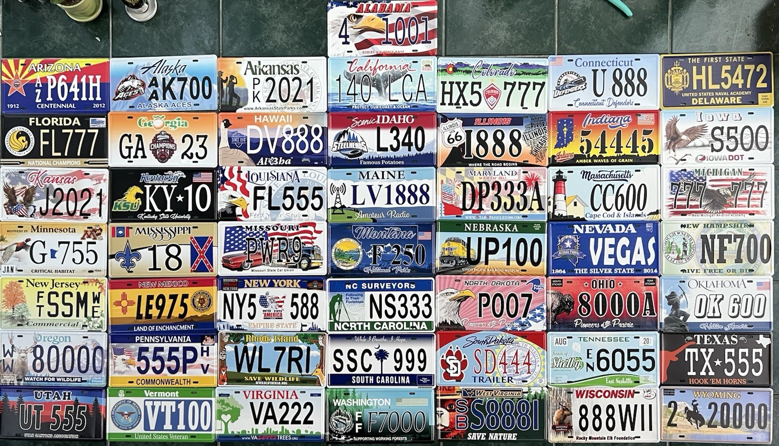 COMPLETE SET - ALL 50 STATES USA LICENSE PLATES LOT REPLICA FOR DECORATION ONLY!