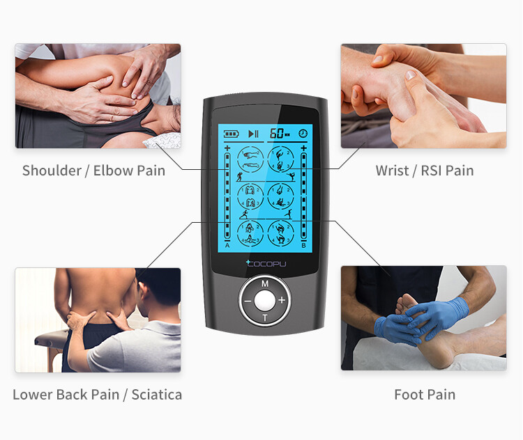 COCOPU 24 Modes Tens Unit Muscle Stimulator Machine Pulse Massager Pain Relief