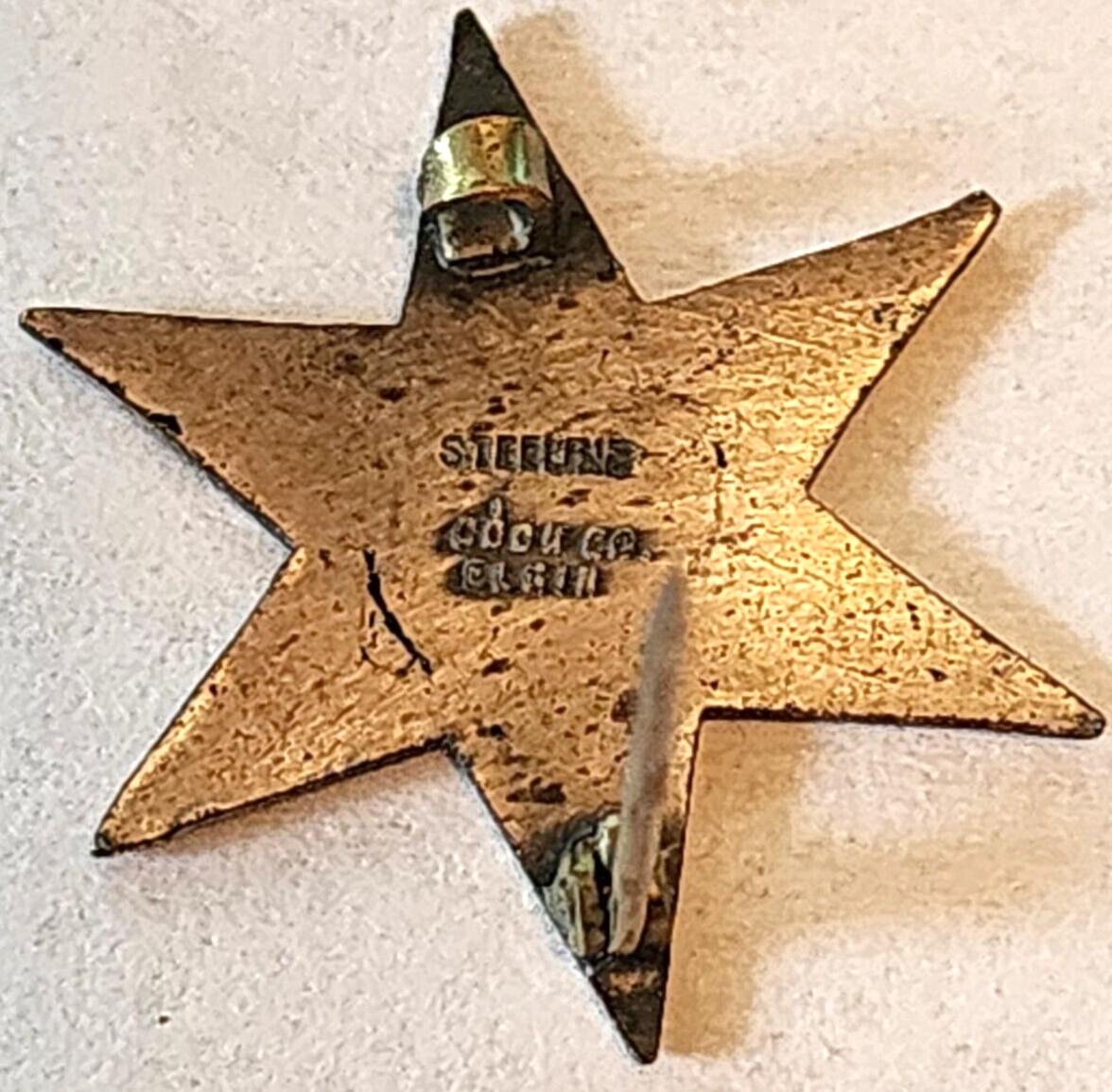 PAIR VINTAGE STERLING SILVER GENERAL STARS COOK CO ELGIN