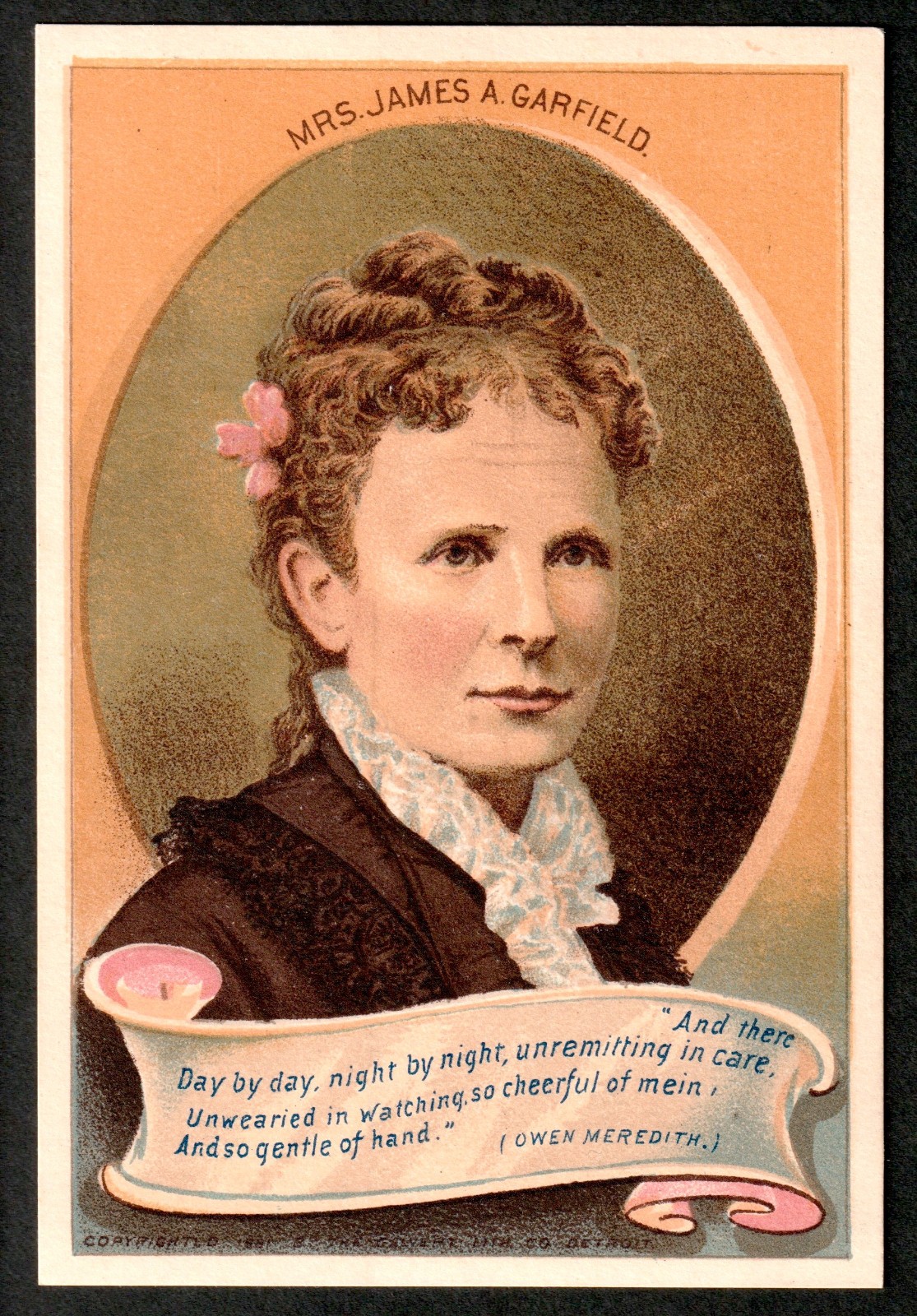 President James A Garfield 1881 RARE set 4x 1881 Widow Death Display Trade Cards