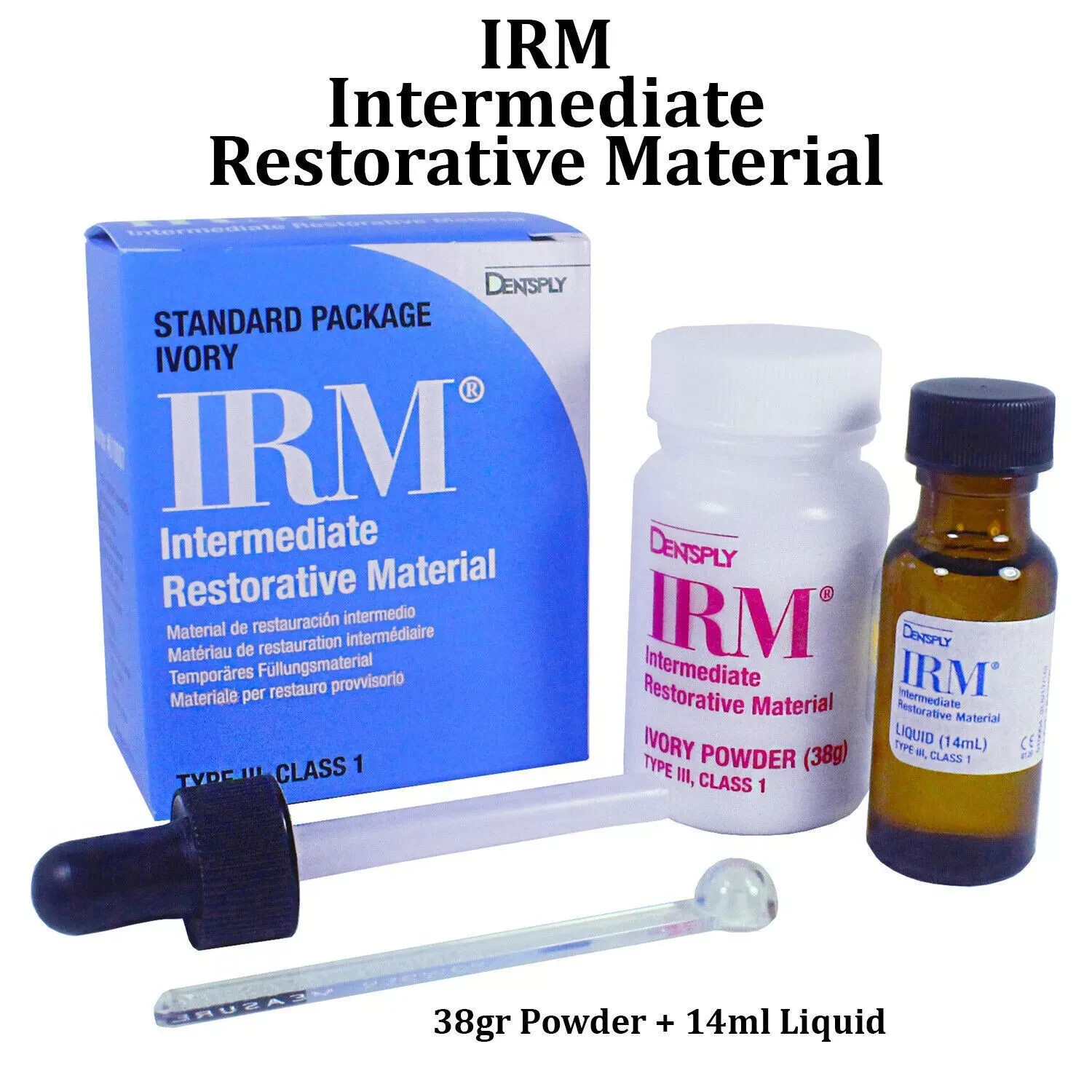 Dentsply IRM Kit Powder 38g + liquid 14mL Standard Package (Ivory)