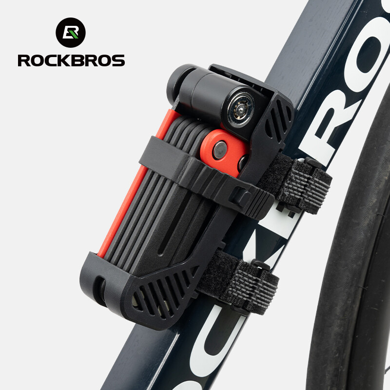 ROCKBROS Bike Folding Lock Heavy Duty Lock Anti-theft Portable &Mounting Bracket