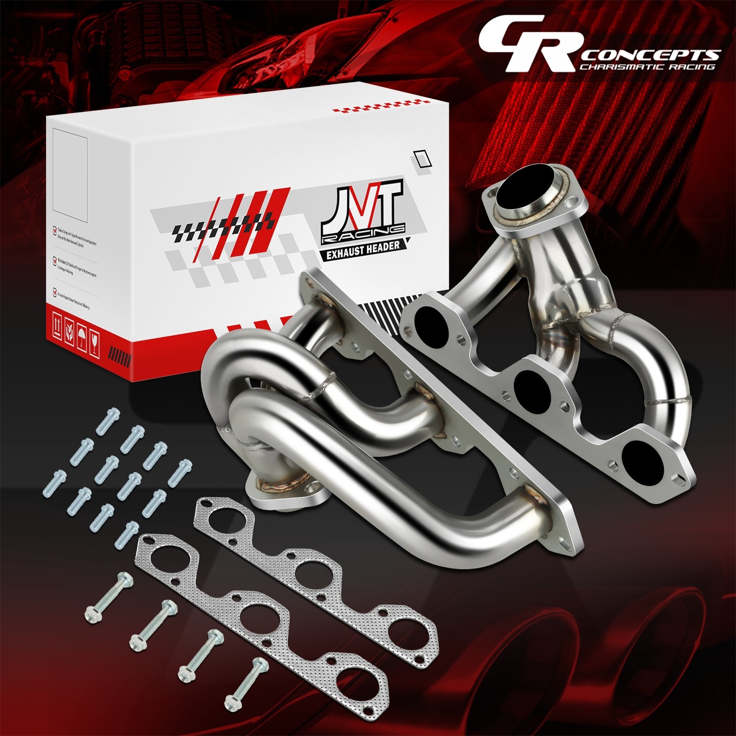 Pair 3-1 Shorty Exhaust Manifold Header For 2007-2011 Jeep Wrangler Jk 3.8L V6