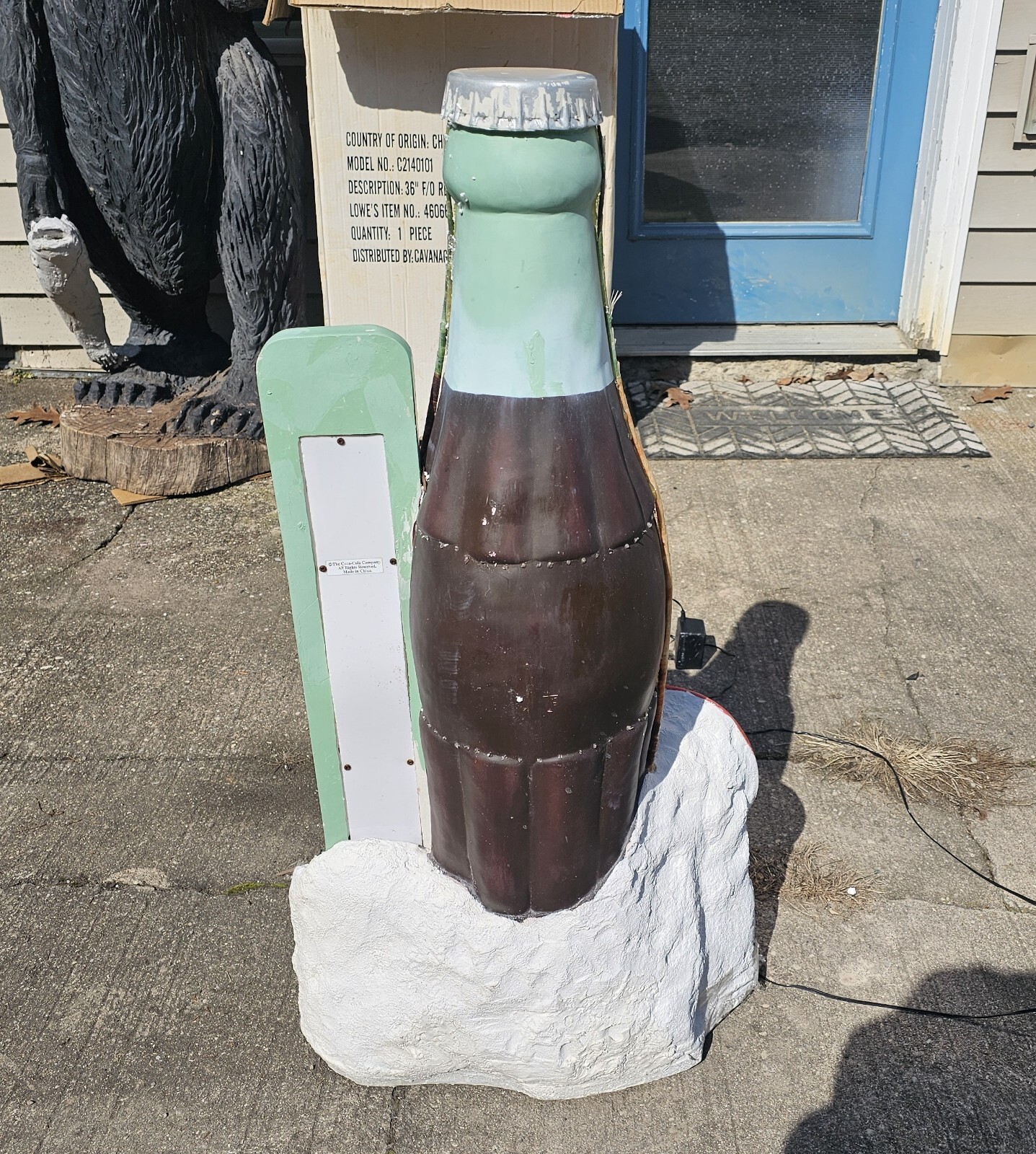 Fiber Optic Coca Cola Coke Bottle Happy Holidays Christmas Outdoor Vintage Light