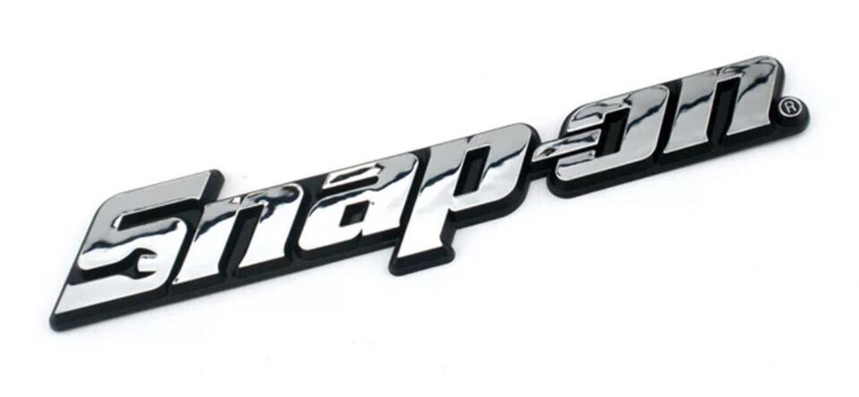 SNAP-ON TOOL BOX LOGO EMBLEM Chrome Silver Badge Decal 8" INCH LONG - NEW