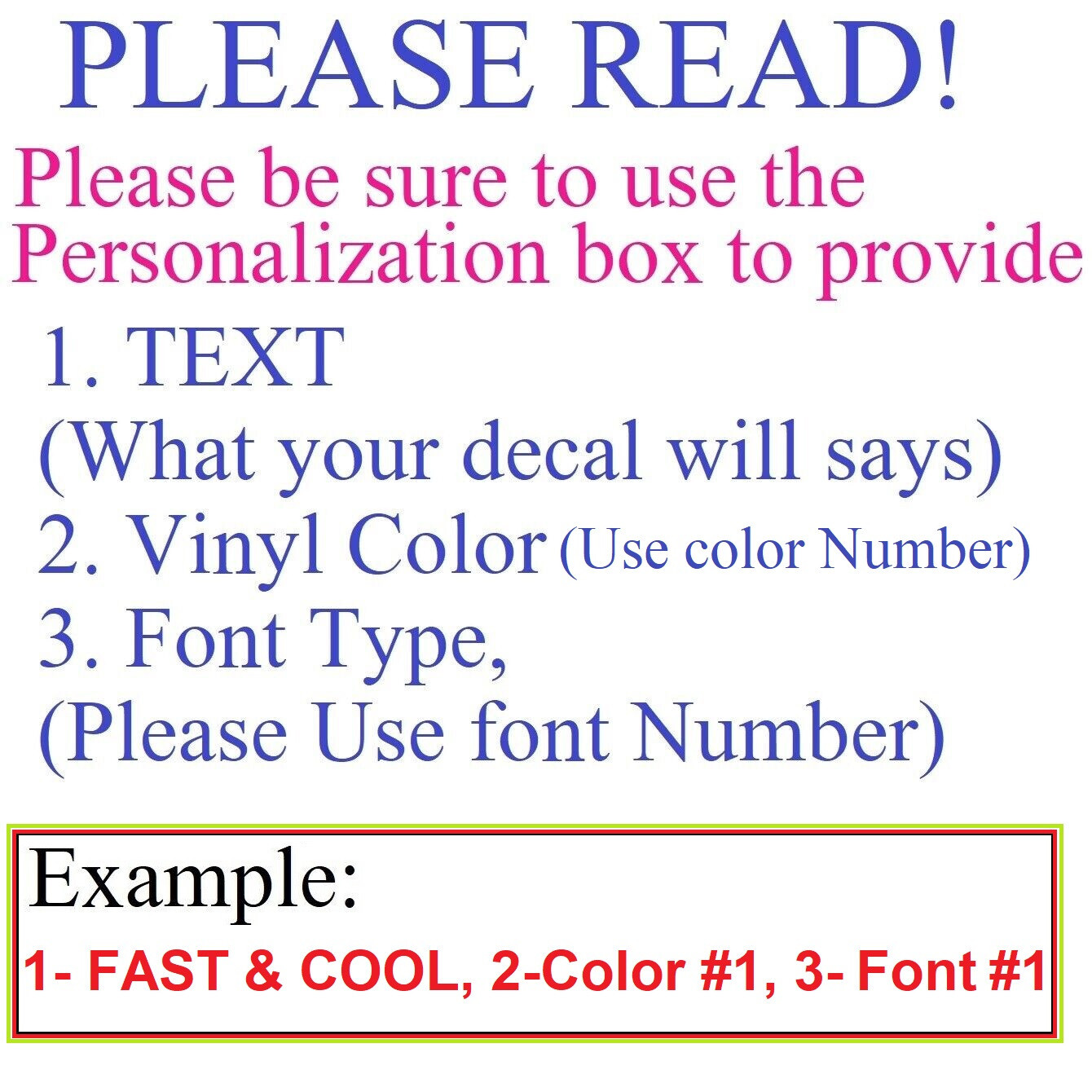 Custom Text Vinyl Lettering Sticker Decal Personalized -ANY TEXT - ANY NAME - [2