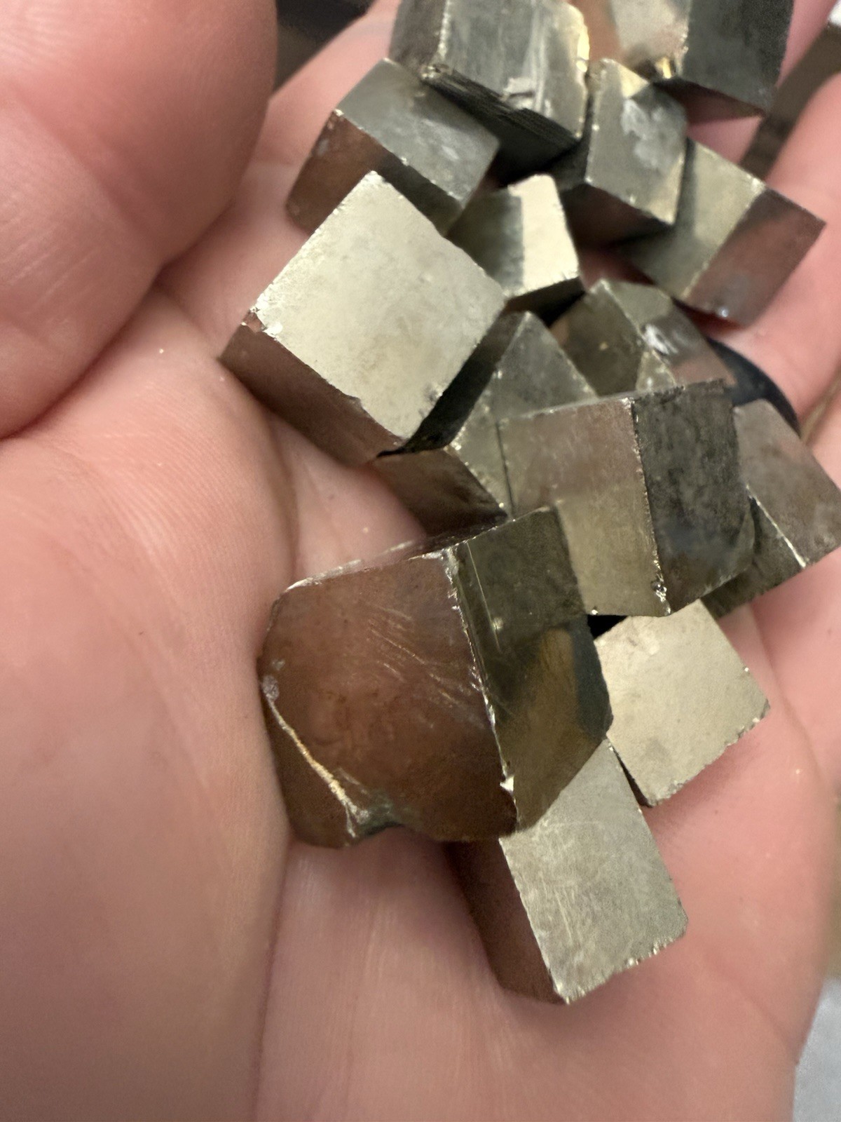 almost 1lb mixed pyrite cubes limonite after pyrite lot 2